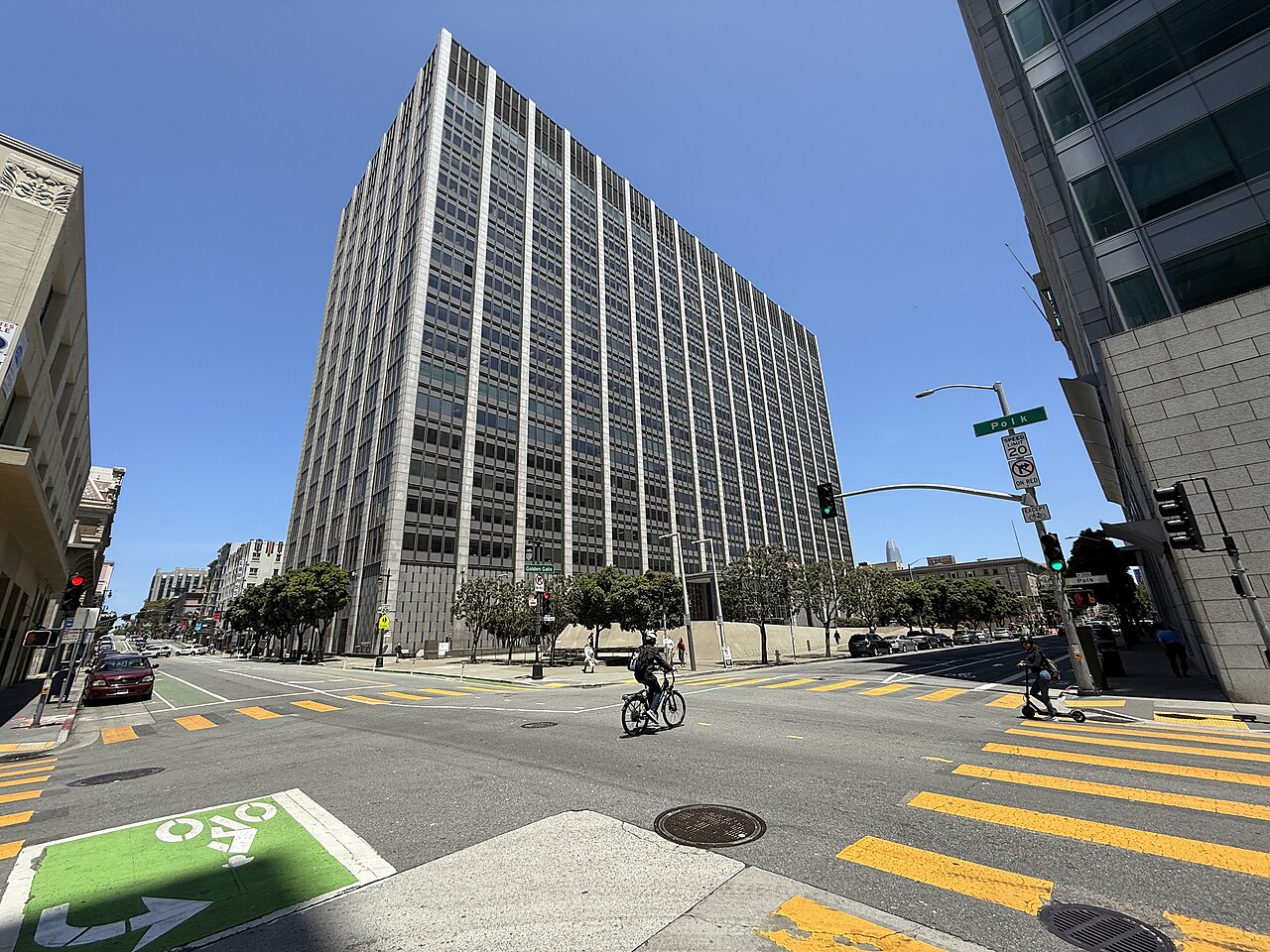The Phillip Burton Federal Building and United States Courthouse in San Francisco, home of the Northern District of California, where Andersen v. Stability AI is set for a jury trial on April 5, 2027